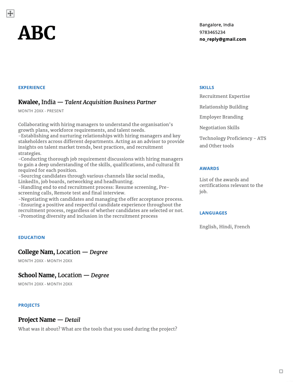 Resume Example